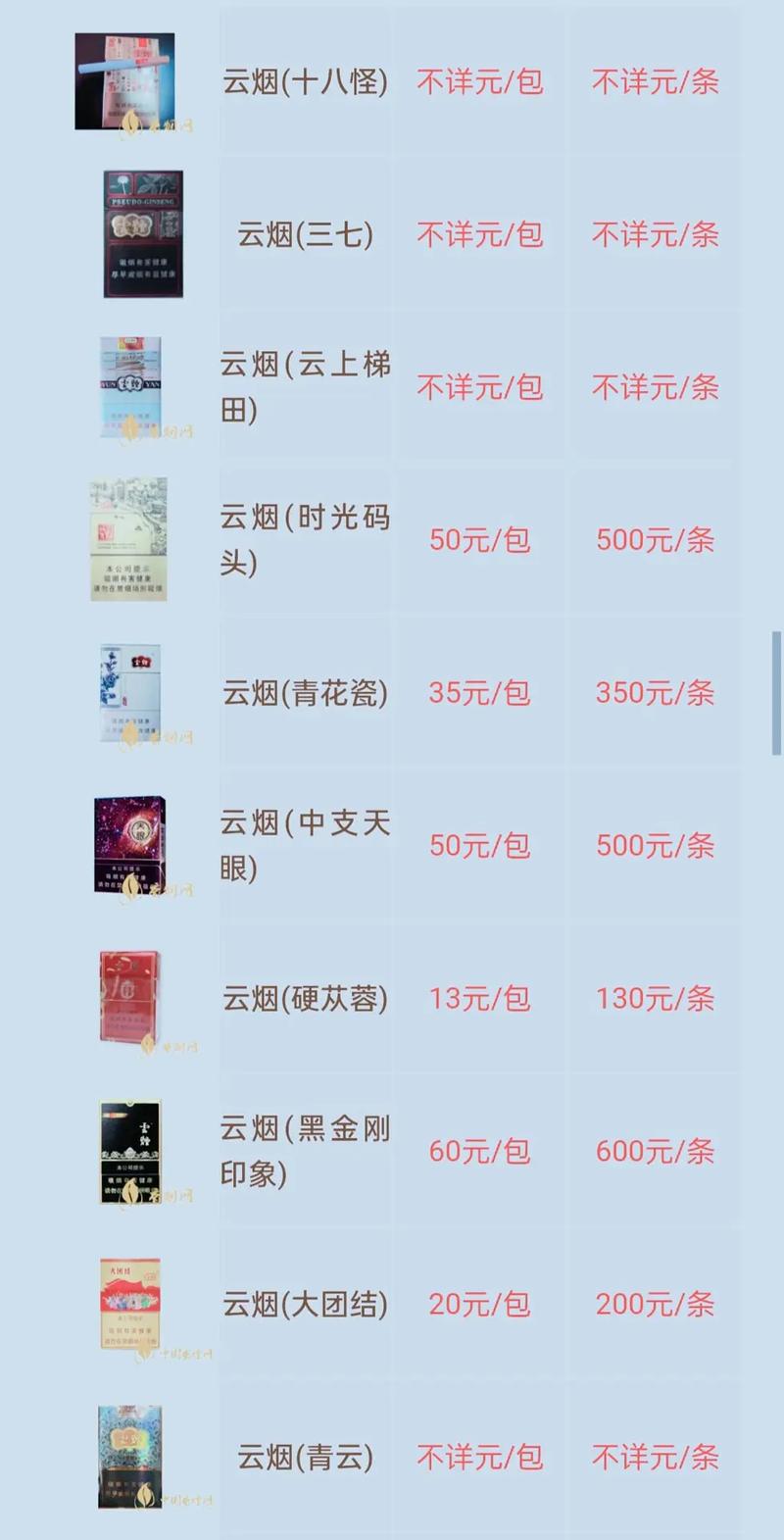 正品云宝香烟多少钱一条(6901028340663云烟宝珠)